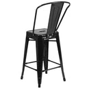 Dothan Series 24" High Metal Counter Height Stool with Removable Back for Indoor-Outdoor Use