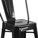 Dothan Series 24" High Metal Counter Height Stool with Removable Back for Indoor-Outdoor Use