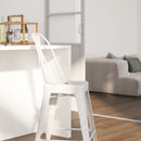 Dothan Series 24" High Metal Counter Height Stool with Removable Back for Indoor-Outdoor Use