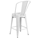 Dothan Series 24" High Metal Counter Height Stool with Removable Back for Indoor-Outdoor Use