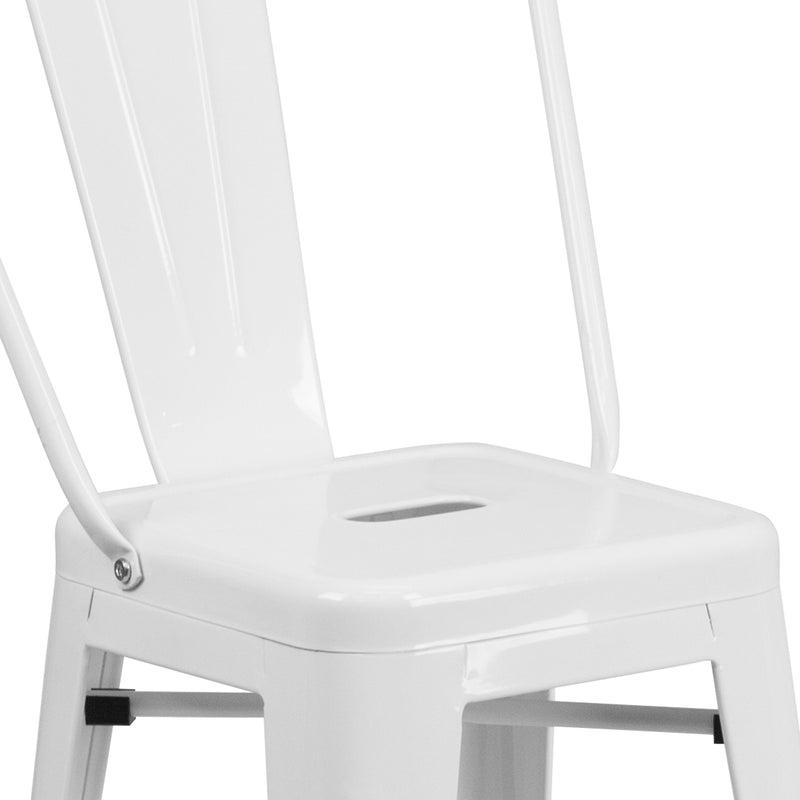 Dothan Series 24" High Metal Counter Height Stool with Removable Back for Indoor-Outdoor Use