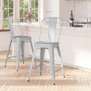Dothan Series 24" High Metal Counter Height Stool with Removable Back for Indoor-Outdoor Use