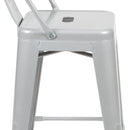 Dothan Series 24" High Metal Counter Height Stool with Removable Back for Indoor-Outdoor Use