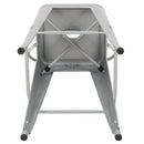 Dothan Series 24" High Metal Counter Height Stool with Removable Back for Indoor-Outdoor Use