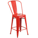 Dothan Series 24" High Metal Counter Height Stool with Removable Back for Indoor-Outdoor Use