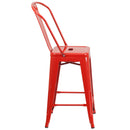 Dothan Series 24" High Metal Counter Height Stool with Removable Back for Indoor-Outdoor Use