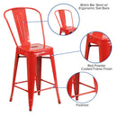 Dothan Series 24" High Metal Counter Height Stool with Removable Back for Indoor-Outdoor Use