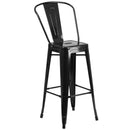 Dothan Series 30" High Metal Bar Height Stool with Removable Back for Indoor-Outdoor Use