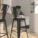 Dothan Series 30" High Metal Bar Height Stool with Removable Back for Indoor-Outdoor Use