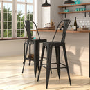 Dothan Series 30" High Metal Bar Height Stool with Removable Back for Indoor-Outdoor Use