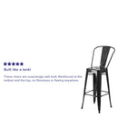 Dothan Series 30" High Metal Bar Height Stool with Removable Back for Indoor-Outdoor Use