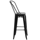 Dothan Series 30" High Metal Bar Height Stool with Removable Back for Indoor-Outdoor Use