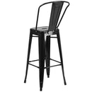 Dothan Series 30" High Metal Bar Height Stool with Removable Back for Indoor-Outdoor Use