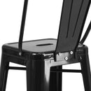 Dothan Series 30" High Metal Bar Height Stool with Removable Back for Indoor-Outdoor Use