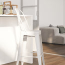 Dothan Series 30" High Metal Bar Height Stool with Removable Back for Indoor-Outdoor Use