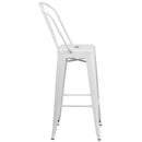 Dothan Series 30" High Metal Bar Height Stool with Removable Back for Indoor-Outdoor Use