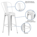 Dothan Series 30" High Metal Bar Height Stool with Removable Back for Indoor-Outdoor Use