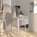 Dothan Series 30" High Metal Bar Height Stool with Removable Back for Indoor-Outdoor Use