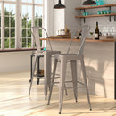 Dothan Series 30" High Metal Bar Height Stool with Removable Back for Indoor-Outdoor Use