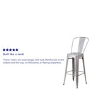 Dothan Series 30" High Metal Bar Height Stool with Removable Back for Indoor-Outdoor Use