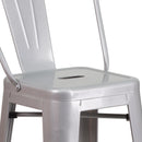 Dothan Series 30" High Metal Bar Height Stool with Removable Back for Indoor-Outdoor Use