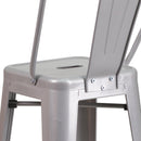 Dothan Series 30" High Metal Bar Height Stool with Removable Back for Indoor-Outdoor Use