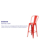 Dothan Series 30" High Metal Bar Height Stool with Removable Back for Indoor-Outdoor Use