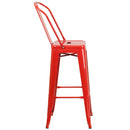 Dothan Series 30" High Metal Bar Height Stool with Removable Back for Indoor-Outdoor Use