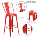 Dothan Series 30" High Metal Bar Height Stool with Removable Back for Indoor-Outdoor Use