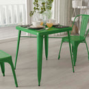 Benson 23.75" Square Metal Dining Table for Indoor and Outdoor Use