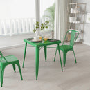 Benson 23.75" Square Metal Dining Table for Indoor and Outdoor Use