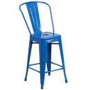 Dothan Series 24" High Metal Counter Height Stool with Removable Back for Indoor-Outdoor Use