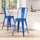 Dothan Series 24" High Metal Counter Height Stool with Removable Back for Indoor-Outdoor Use