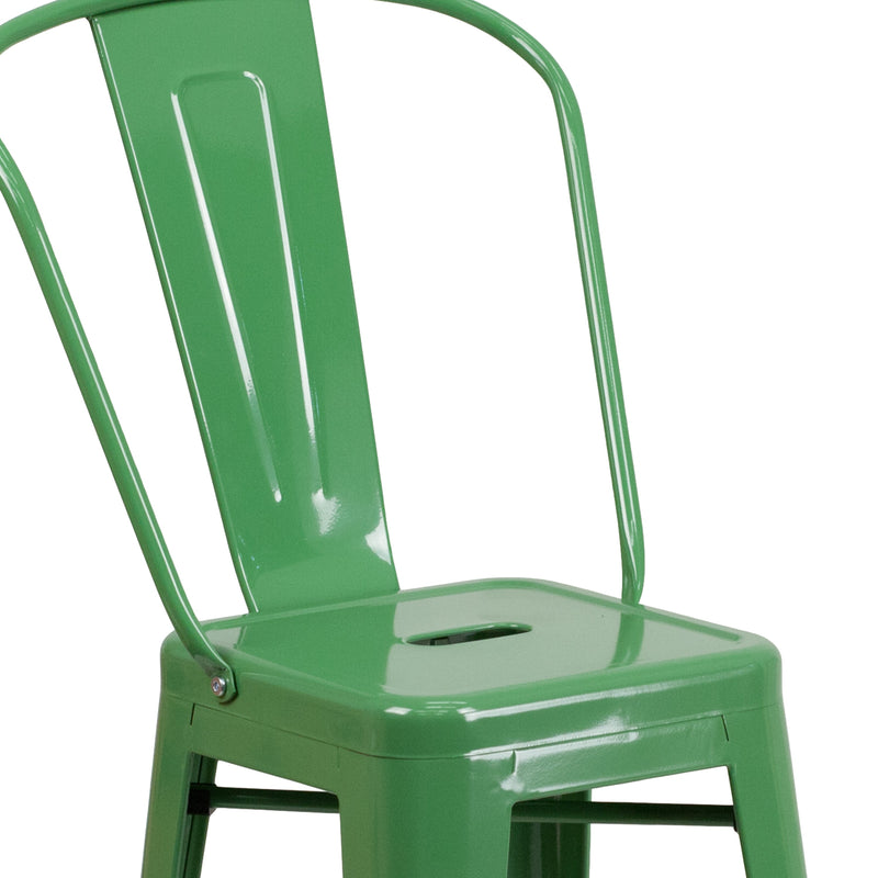 Dothan Series 24" High Metal Counter Height Stool with Removable Back for Indoor-Outdoor Use