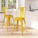 Dothan Series 24" High Metal Counter Height Stool with Removable Back for Indoor-Outdoor Use