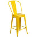 Dothan Series 24" High Metal Counter Height Stool with Removable Back for Indoor-Outdoor Use