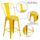 Dothan Series 24" High Metal Counter Height Stool with Removable Back for Indoor-Outdoor Use