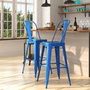 Dothan Series 30" High Metal Bar Height Stool with Removable Back for Indoor-Outdoor Use