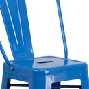 Dothan Series 30" High Metal Bar Height Stool with Removable Back for Indoor-Outdoor Use