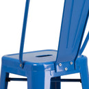 Dothan Series 30" High Metal Bar Height Stool with Removable Back for Indoor-Outdoor Use