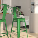 Dothan Series 30" High Metal Bar Height Stool with Removable Back for Indoor-Outdoor Use