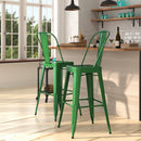 Dothan Series 30" High Metal Bar Height Stool with Removable Back for Indoor-Outdoor Use