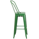 Dothan Series 30" High Metal Bar Height Stool with Removable Back for Indoor-Outdoor Use