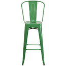 Dothan Series 30" High Metal Bar Height Stool with Removable Back for Indoor-Outdoor Use