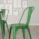 Amsterdam Metal Dining Chair With Curved Vertical Slatted Back And Square Seat