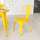 Amsterdam Metal Dining Chair With Curved Vertical Slatted Back And Square Seat
