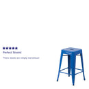 Newark Series 24" High Backless Metal Counter Height Stool with Square Seat for Indoor-Outdoor Use