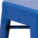 Newark Series 24" High Backless Metal Counter Height Stool with Square Seat for Indoor-Outdoor Use