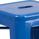 Newark Series 24" High Backless Metal Counter Height Stool with Square Seat for Indoor-Outdoor Use