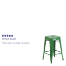 Newark Series 24" High Backless Metal Counter Height Stool with Square Seat for Indoor-Outdoor Use